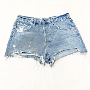 GRLFRND The Hayden Low Rise Boyfriend Short Button Fly Raw Hem Size 28